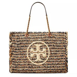 NWT Tory Burch Ella Raffia Chain Tote